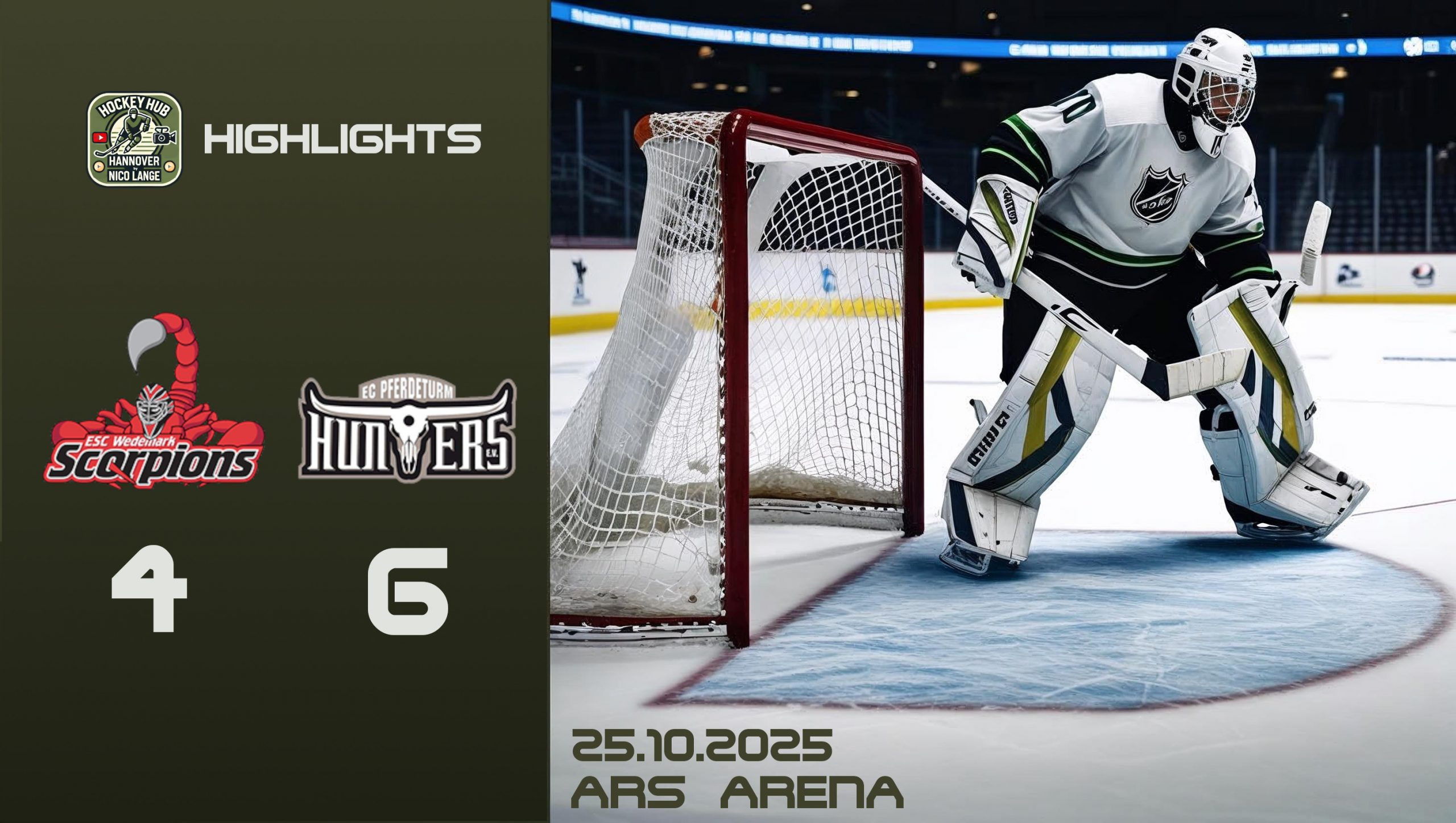 25.10.2025 | ESC Wedemark Scorpions vs. EC Pferdeturm Hunters (Verbandsliga Nord)