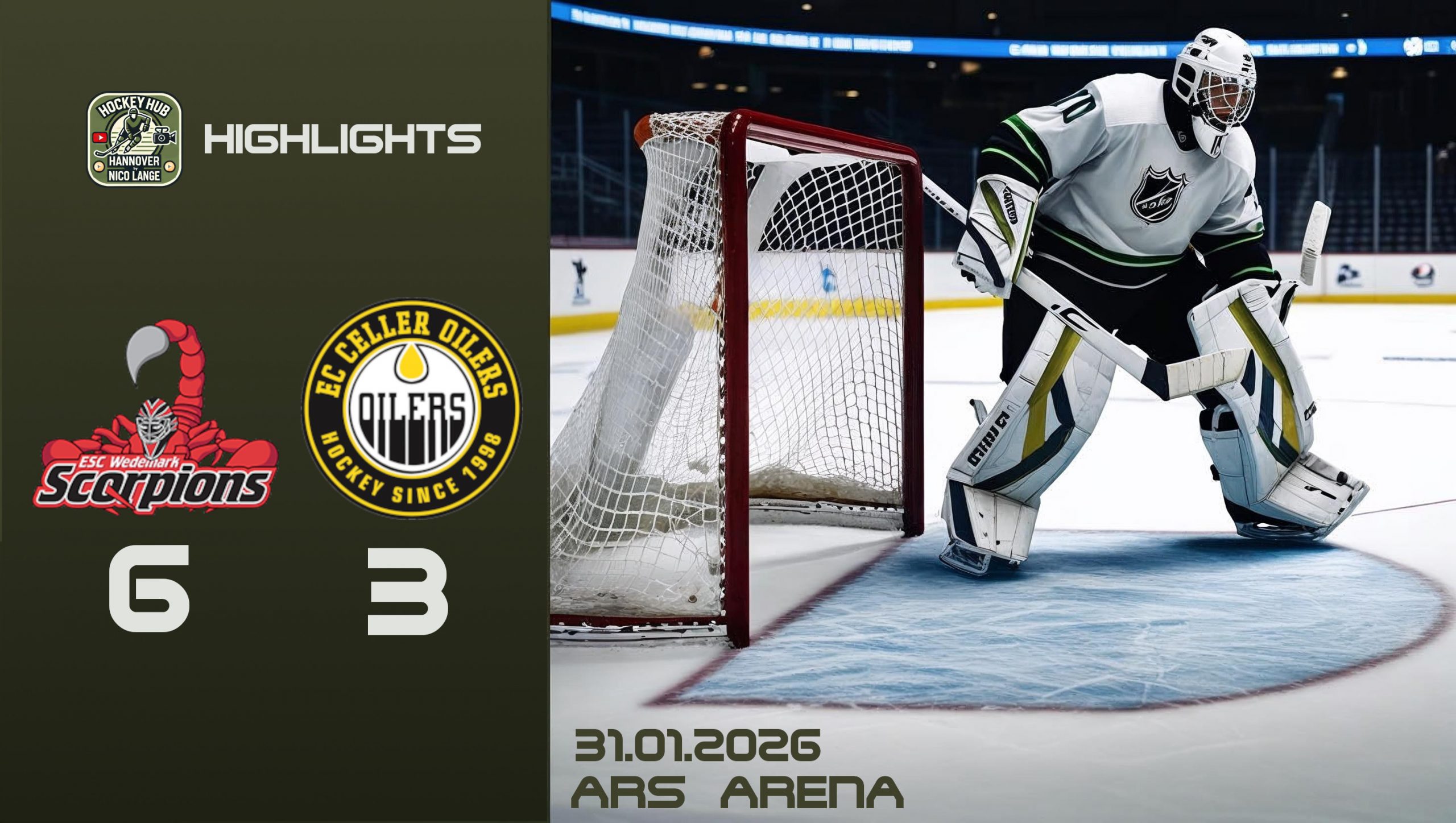 31.01.2026 | ESC Wedemark Scorpions vs. EC Celler Oilers (Verbandsliga Nord)